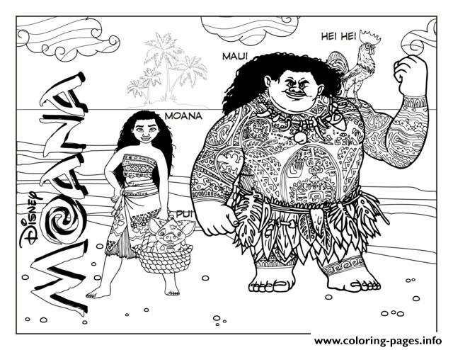Moana Coloring Pages Free Printable Maui Disney Vaiana