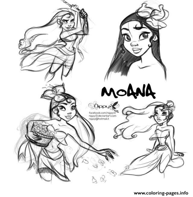 Moana Disney Fan Art Coloring Pages Printable
