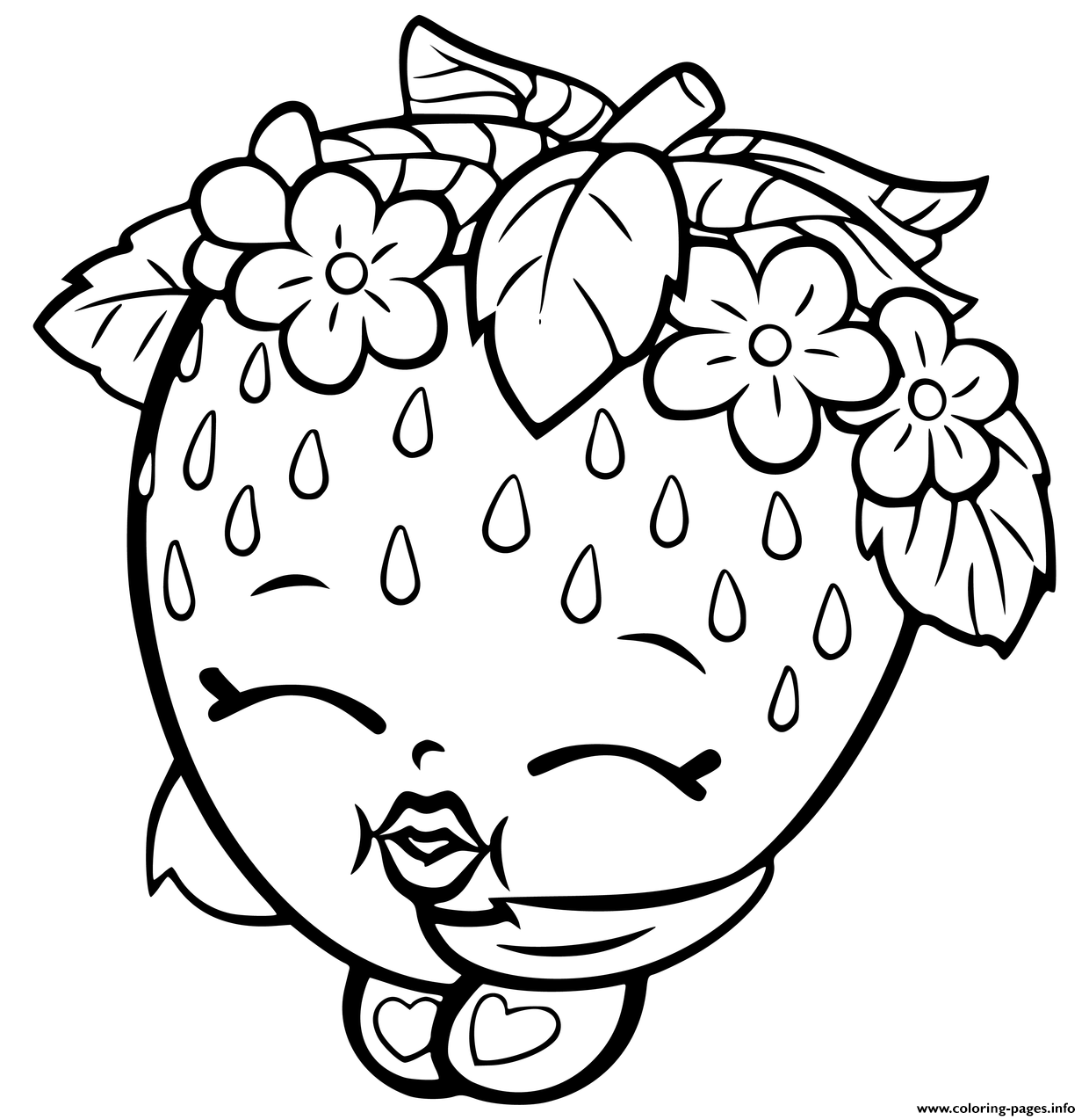 Shopkins Strawberry Coloring Pages Printable
