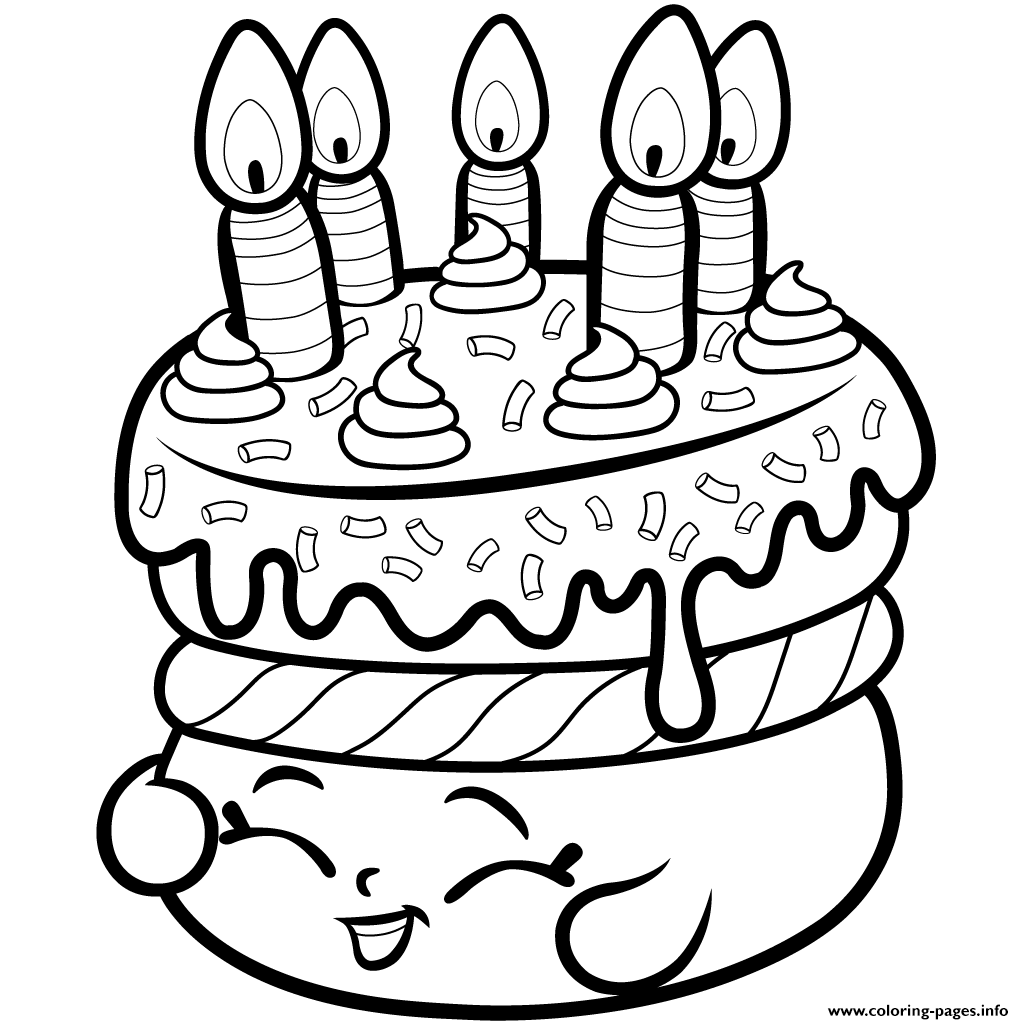 Cake Wishes Shopkins Coloring Pages Printable Cakes