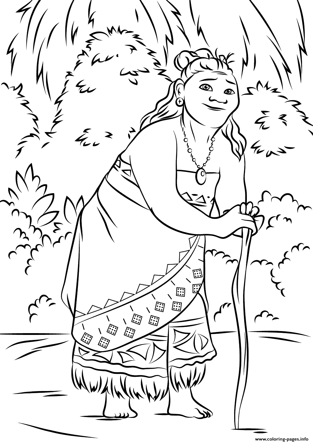 gramma tala from moana disney Coloring pages Printable