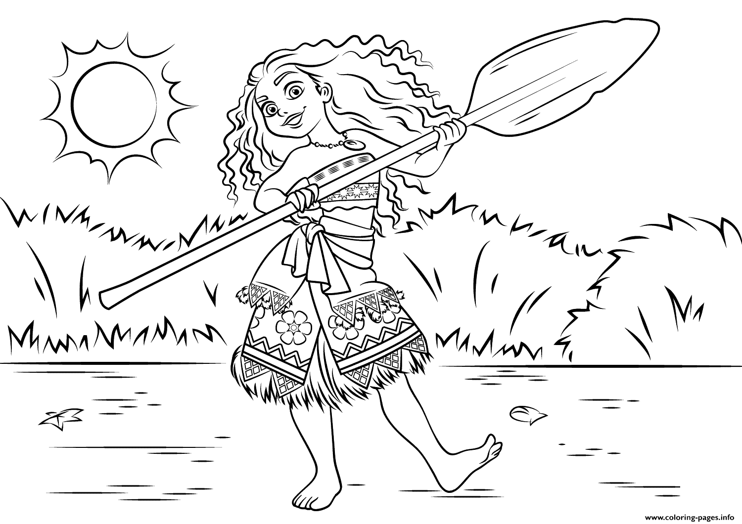 Princess Moana Waialiki Disney Coloring Pages Printable