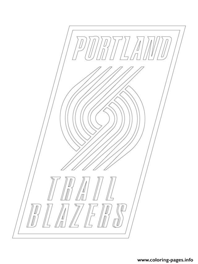 Nba Coloring Pages Free Printable Portland Trail Blazers Logo Sport