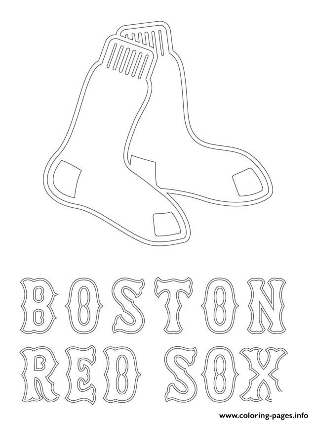 Boston Red Sox Logo Mlb Baseball Sport Coloring Pages Printable