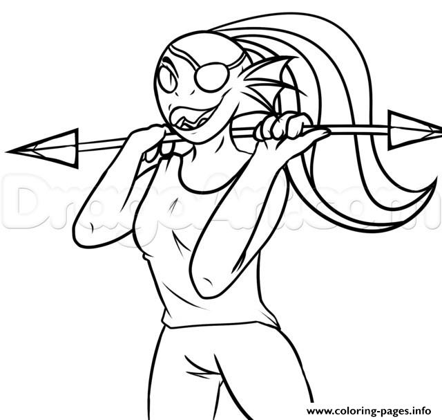 Undyne Fish Undertale Coloring Pages Printable