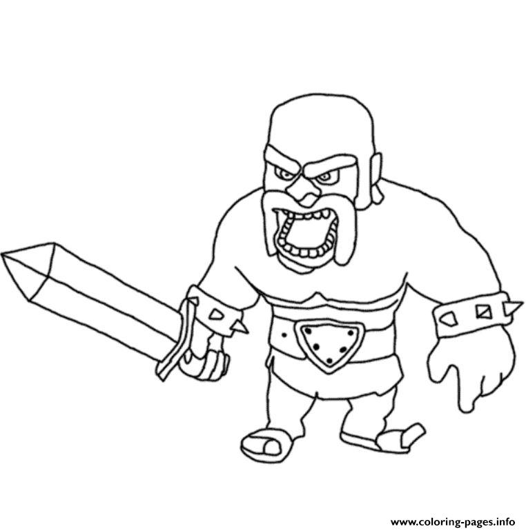 Barbarian King 3 Clash Clans Coloring Pages Printable Pdf