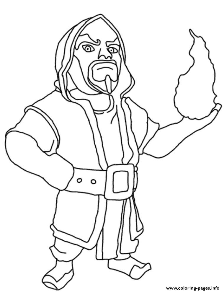 Wizard Clash Clans Coloring Pages Printable Pdf