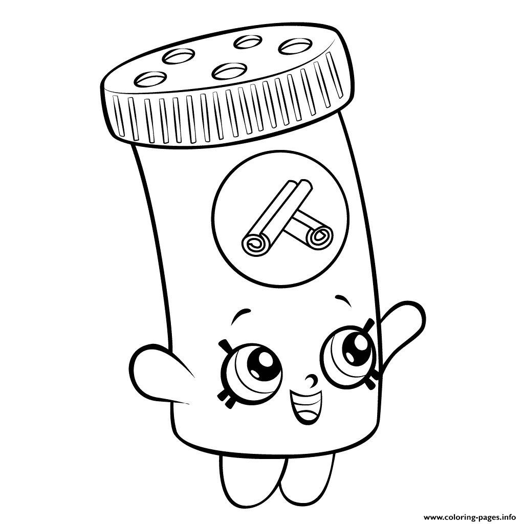 Shopkins Coloring Pages Free Printable Common Shopkin Cinnamon Mint Candy