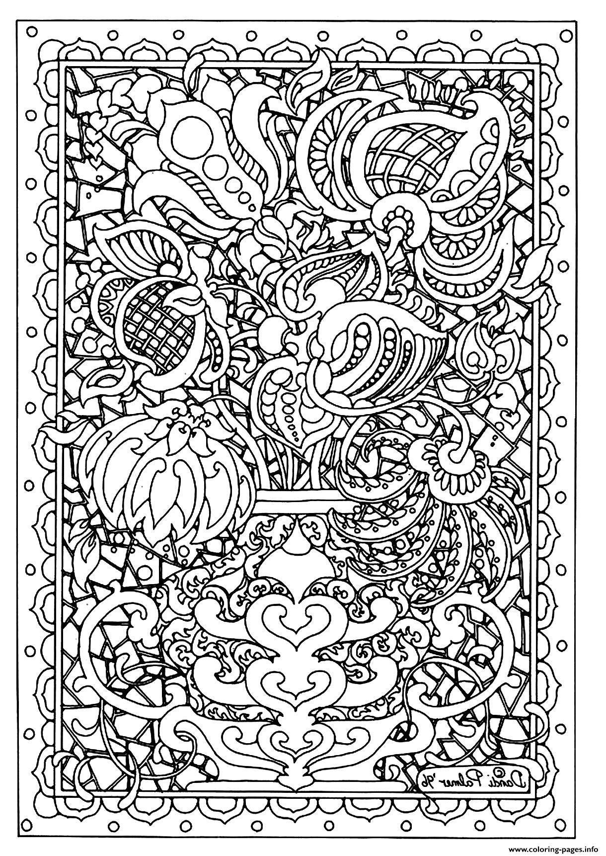Adult Flower Difficult Coloring Pages Printable