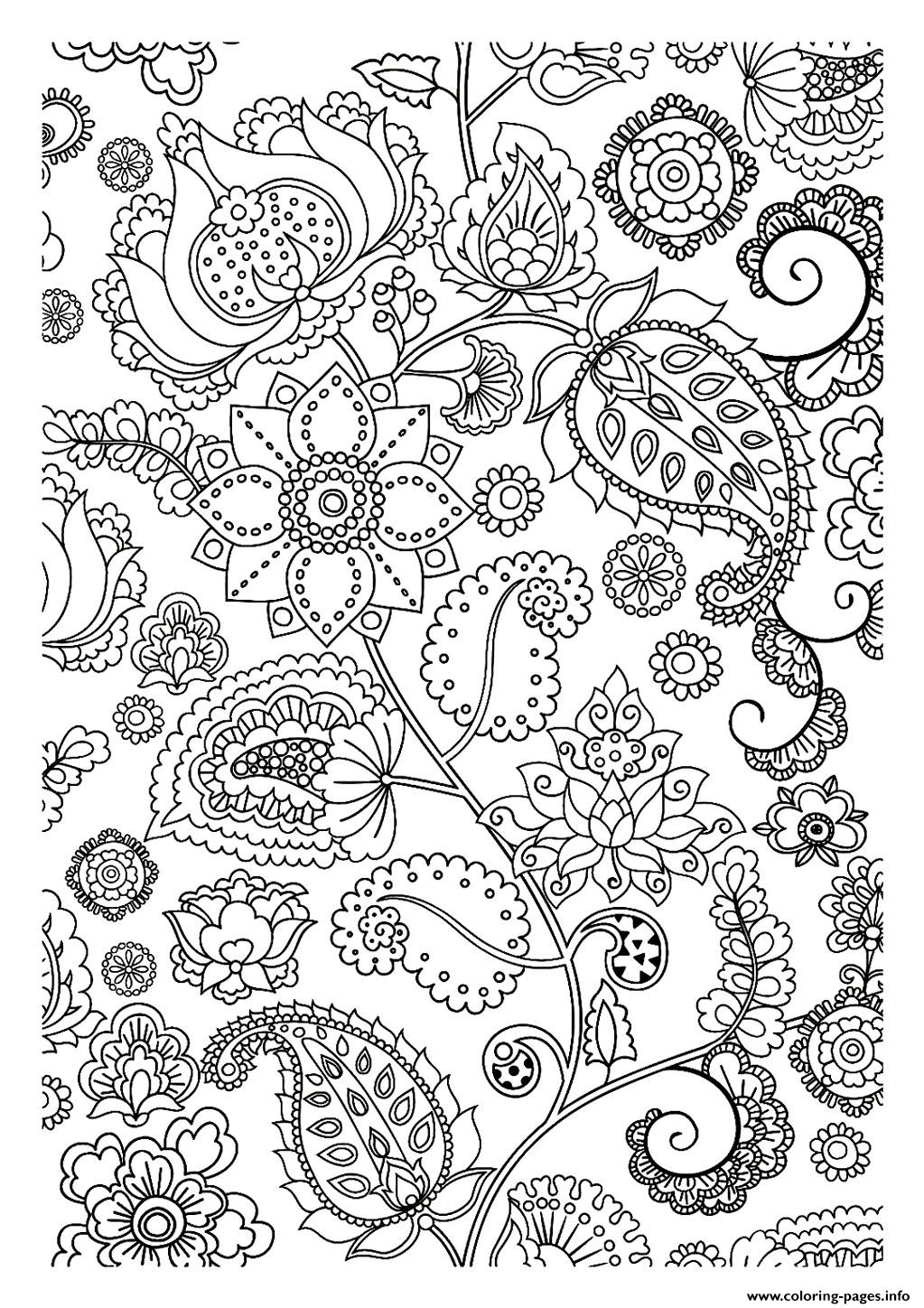 Adult Flowers Zen Coloring Pages Printable