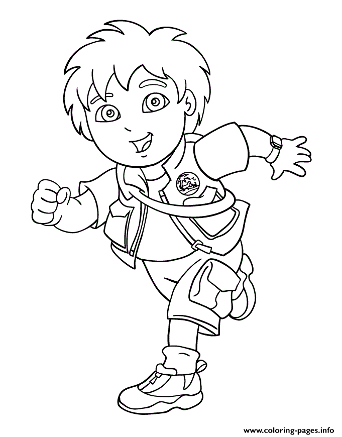 Go Diego Go Running Coloring Pages Printable