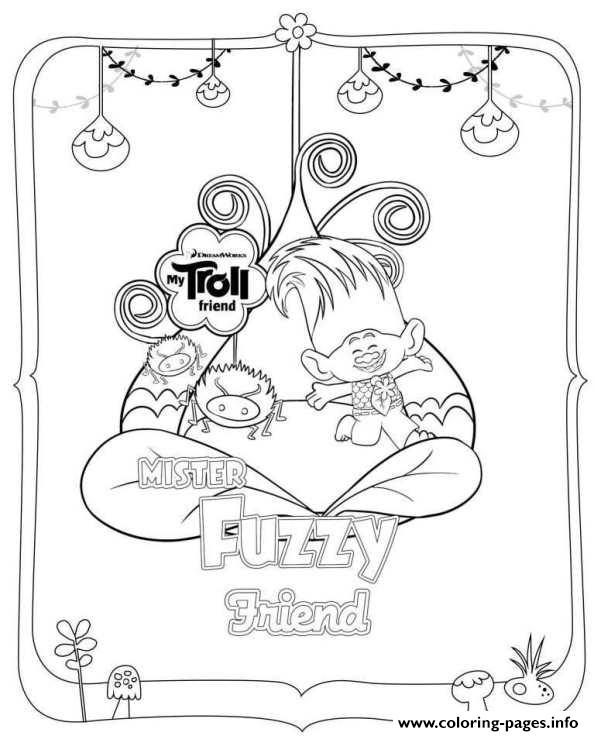 Dreamworks Trolls Fuzzy Coloring Pages Printable Frozen