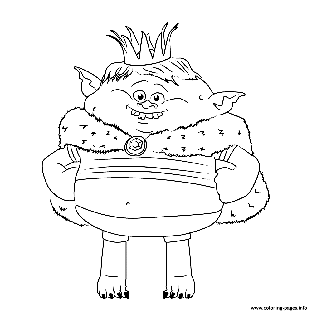 Prince Gristle From Trolls Coloring Pages Printable