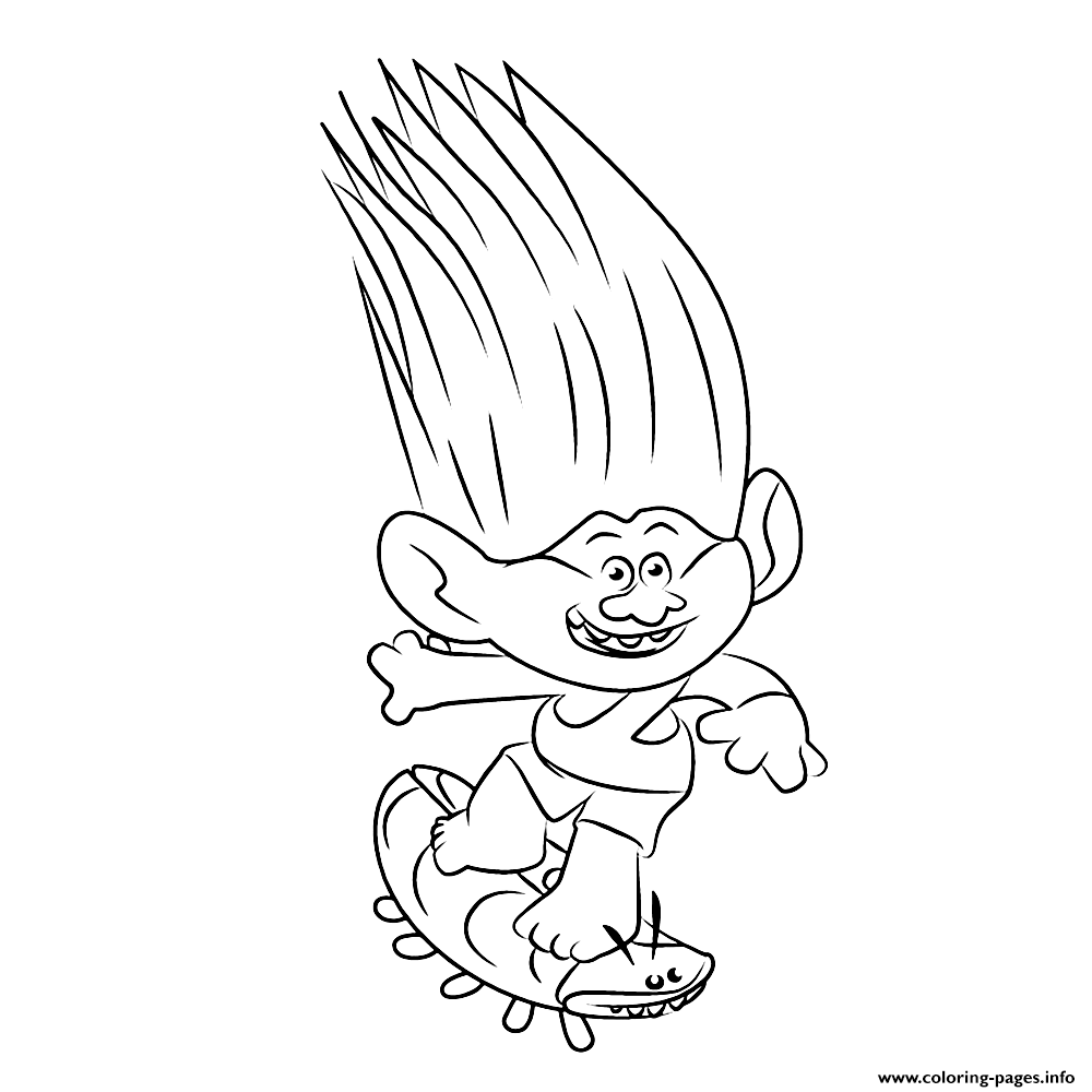 Troll Aspen Heitz Coloring Pages Printable Trolls