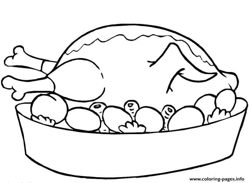 Thanksgiving Food November Coloring Pages Printable Adults