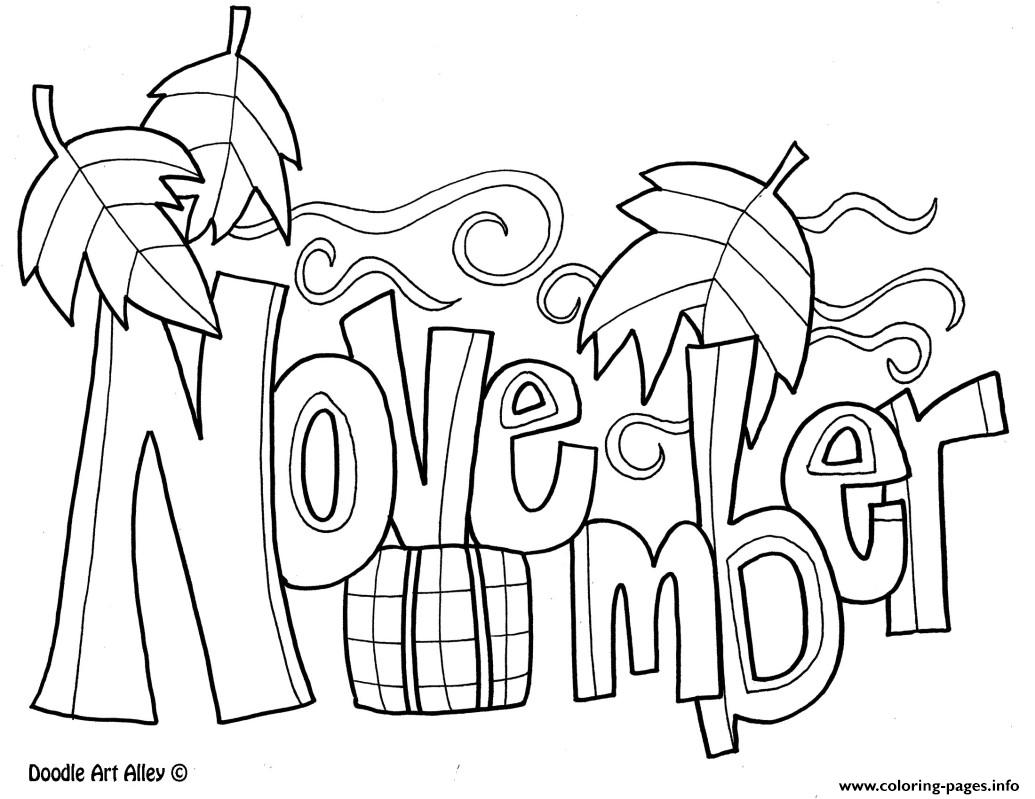 November Month Coloring Pages Printable
