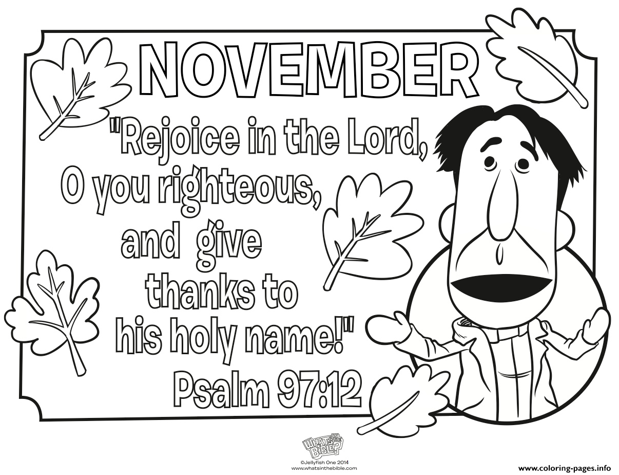Bible Psalms November Coloring Pages Printable Adults