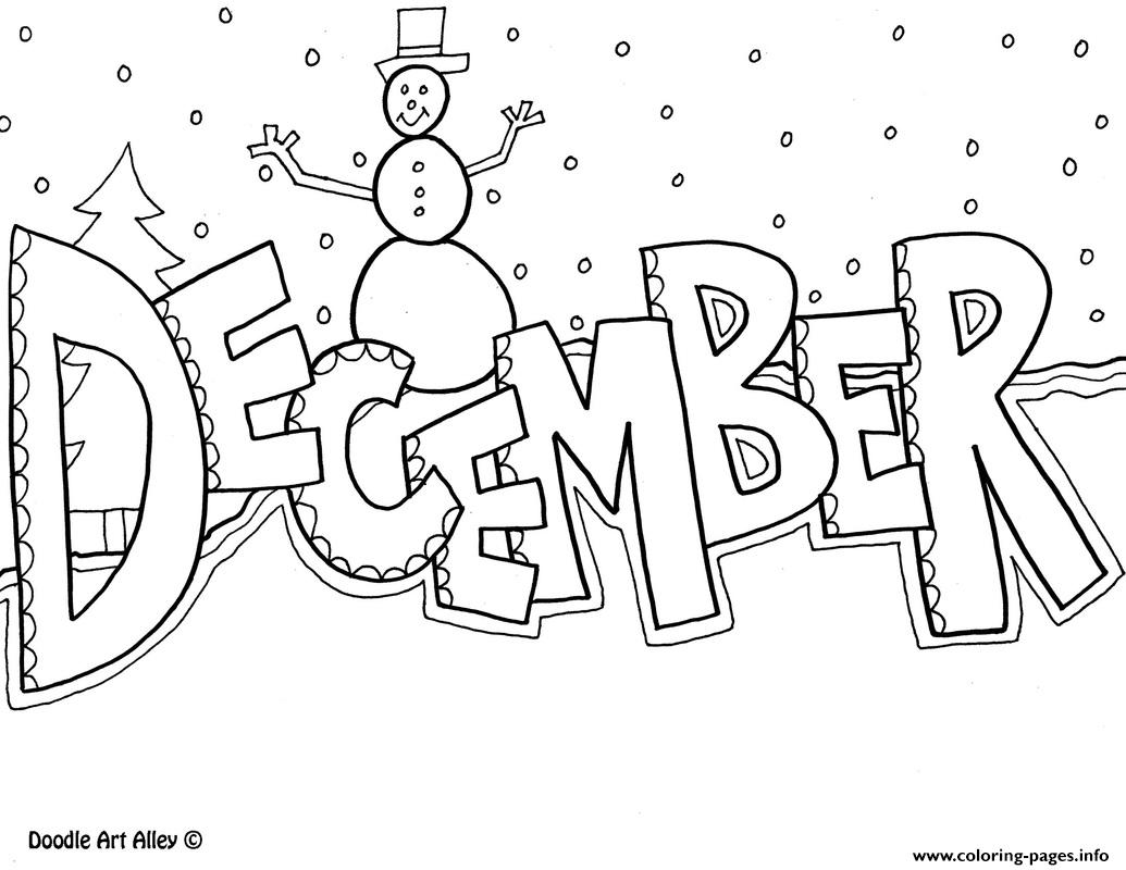 December Christmas Coloring Pages Printable Doodle Art Online