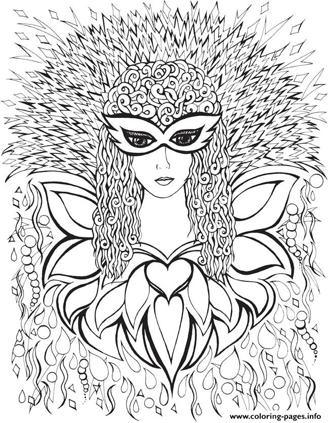 Face Coloring Page For Adults / Pin On En Noir &Amp; Blanc : Femmes