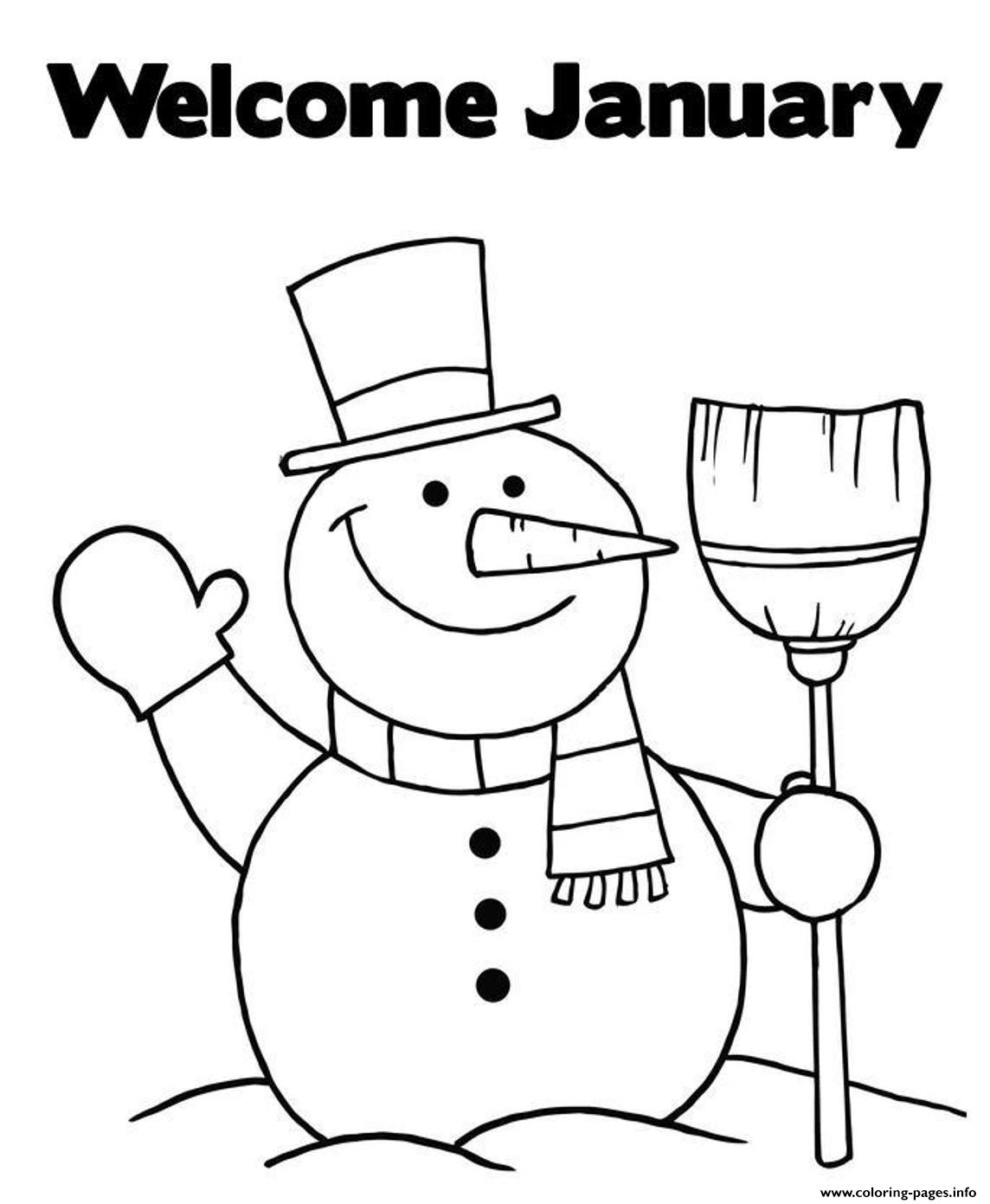 January Printable Coloring Pages