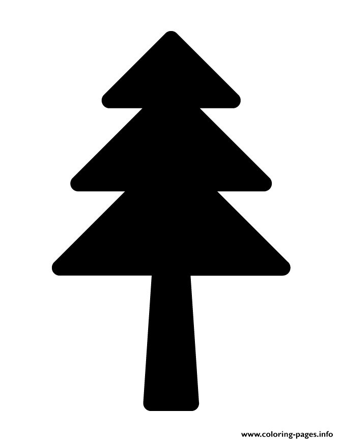 Christmas Pine Tree Silhouette Coloring Pages Printable