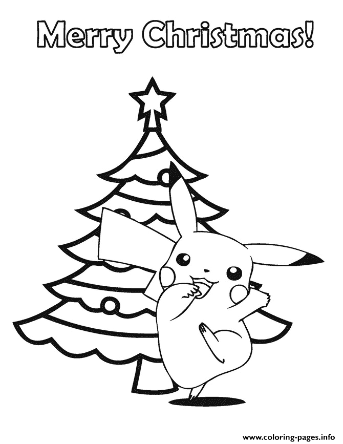 Pokemon Merry Christmas Coloring Pages Printable