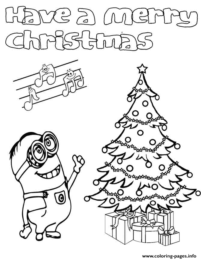 Minion Christmas Coloring Pages Printable