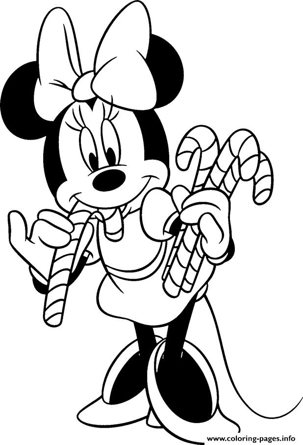 Minnie Mouse Disney Christmas Coloring Pages Printable