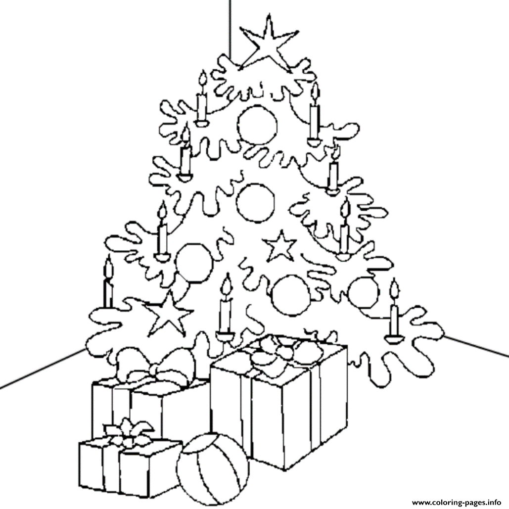 Presents Candle And Christmas Tree S For Kids Printable51b4 coloring pages