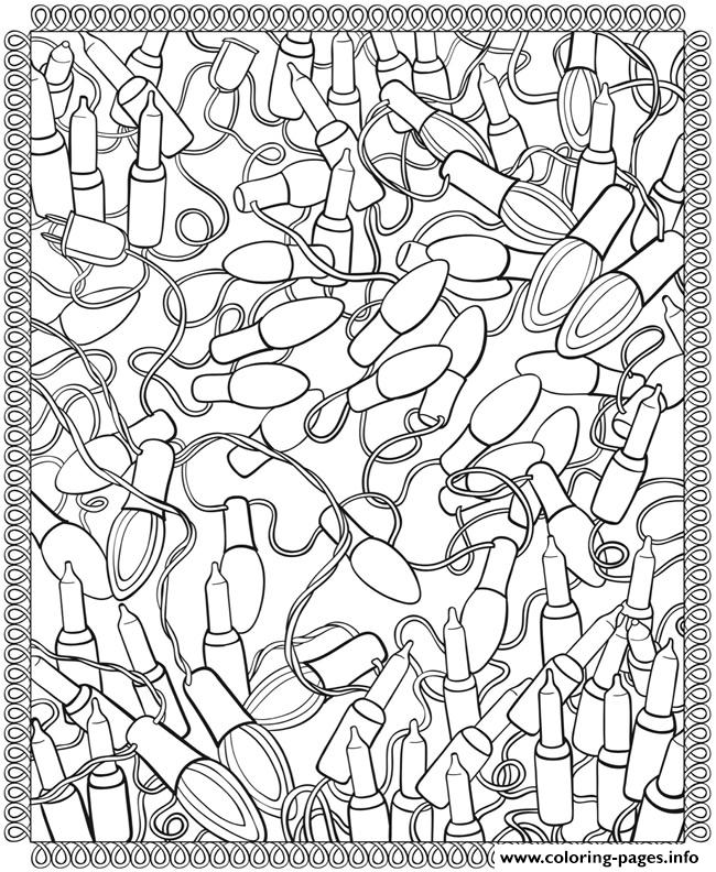 Adult Christmas Lights Coloring Pages Printable