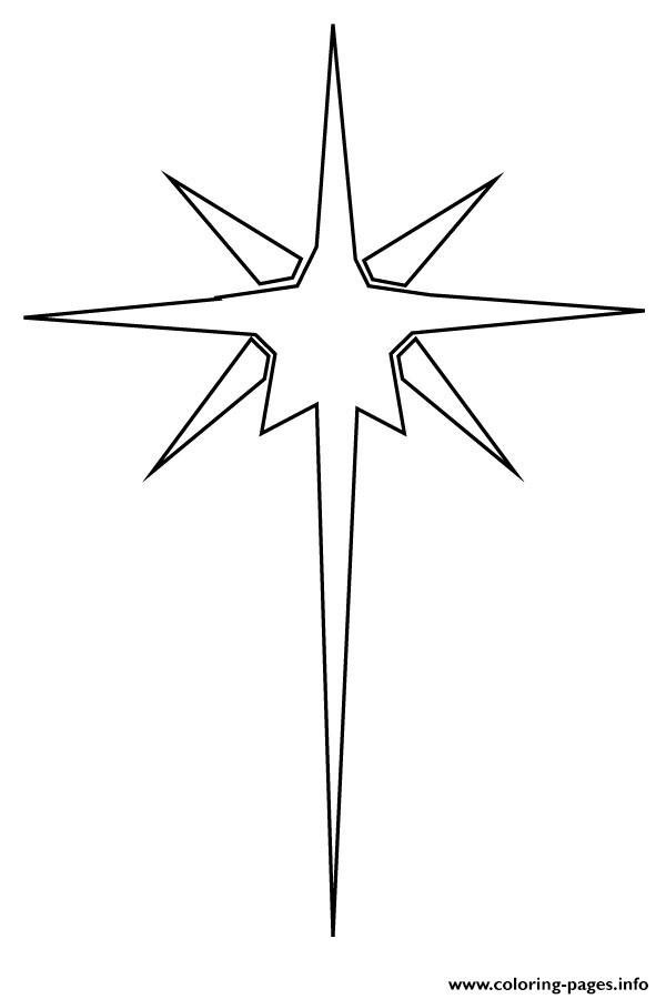 Christmas Star Coloring Pages Five Pointed Christmas Star shape