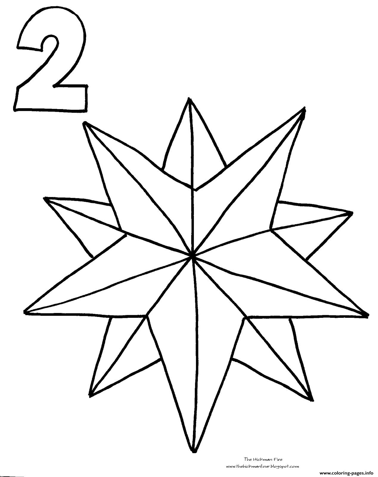 Christmas Star Countdown Coloring Pages Printable Page