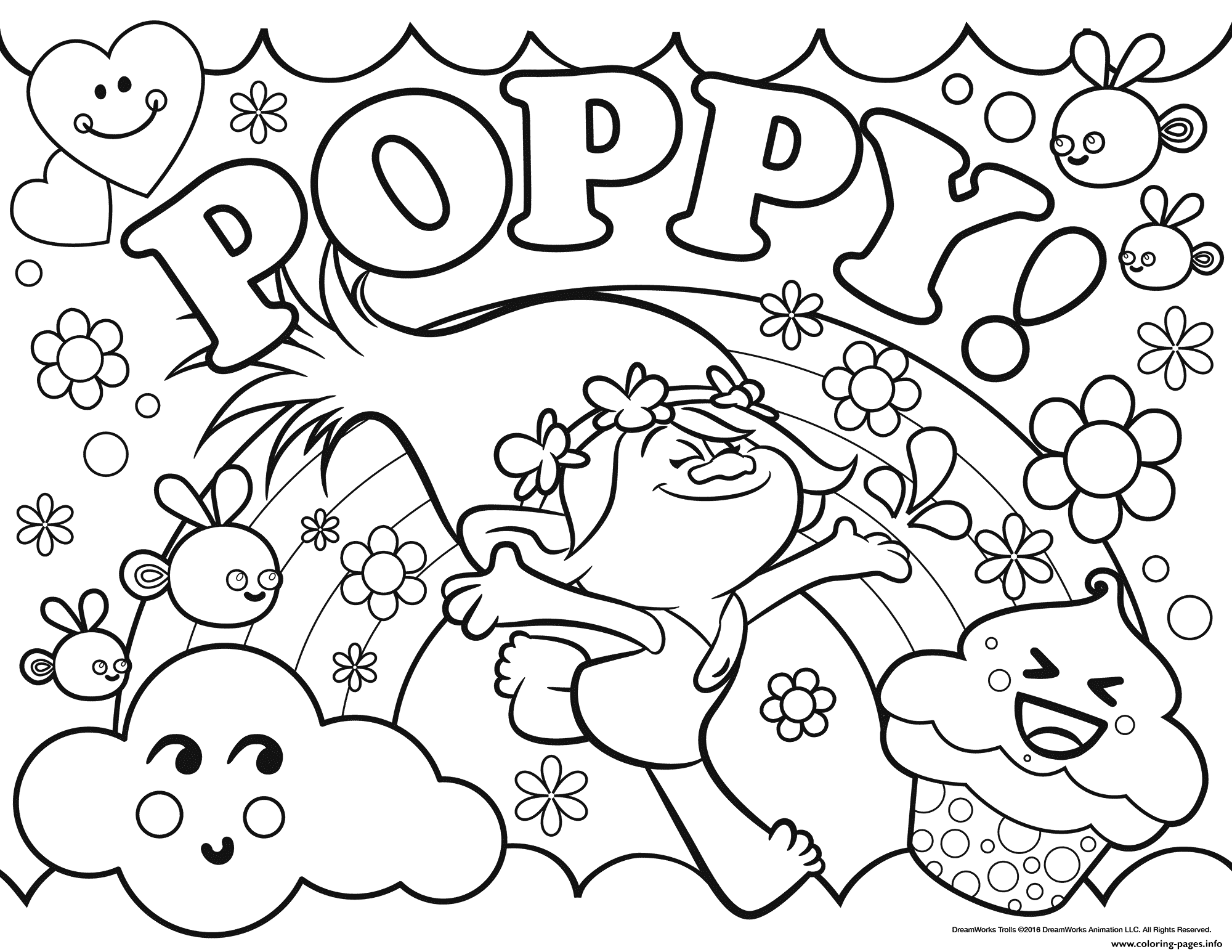 Trolls Poppy Coloring Pages Printable