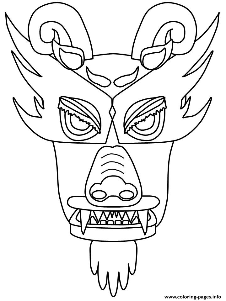 Chinese Dragon Face Coloring Pages Printable Faces