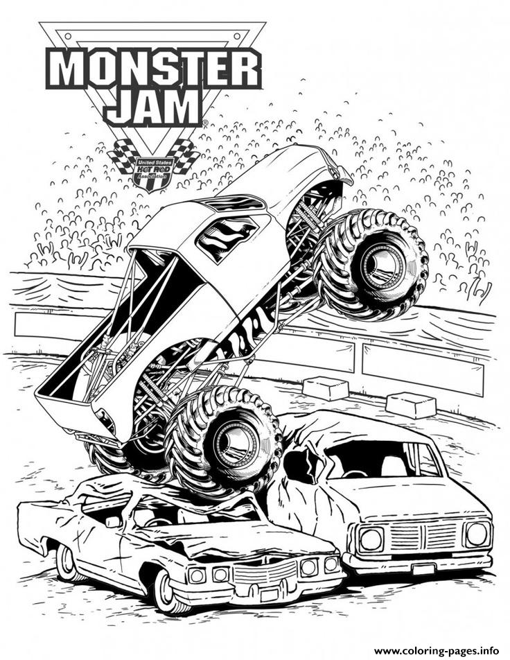 Grave Digger Monster Jam Truck Coloring Pages Printable