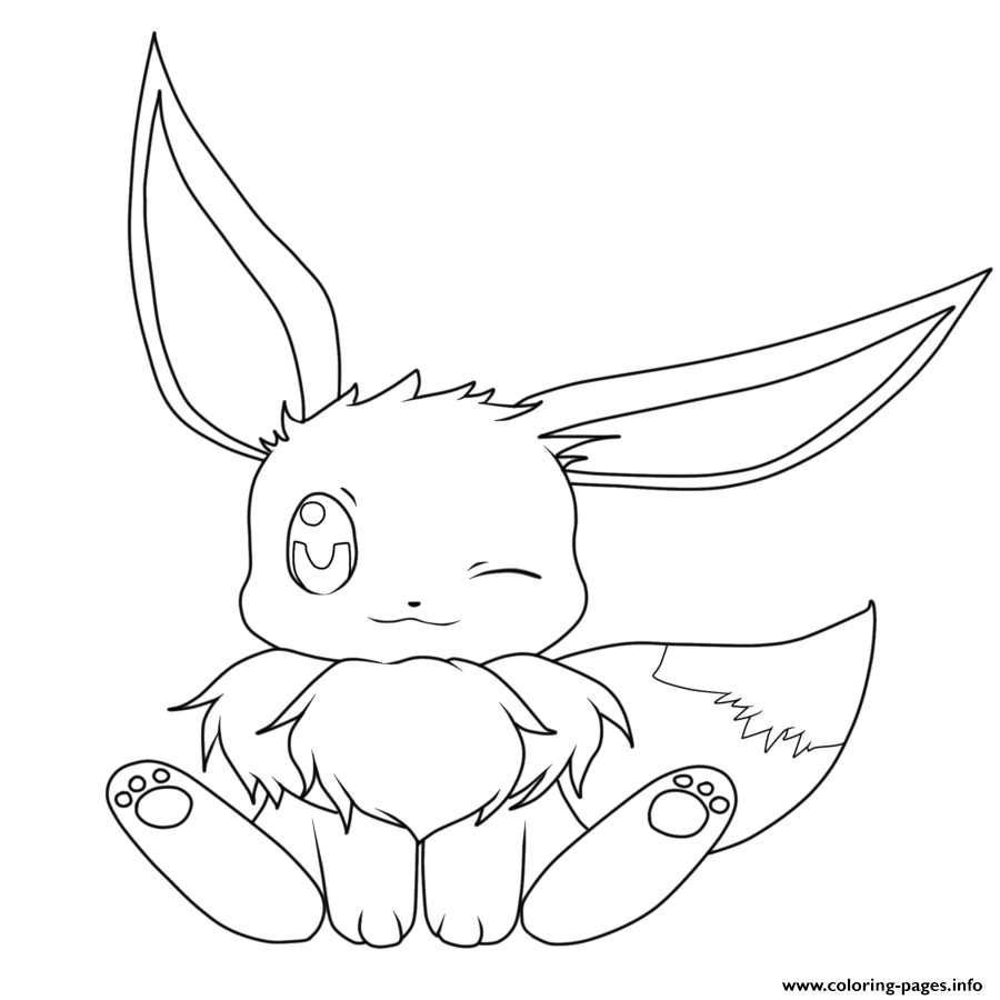Baby Eevee Pokemon Coloring Pages Printable