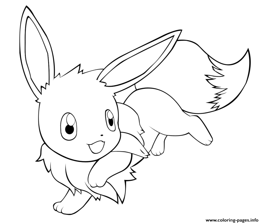 Cute Eevee Pokemon Coloring Pages Printable