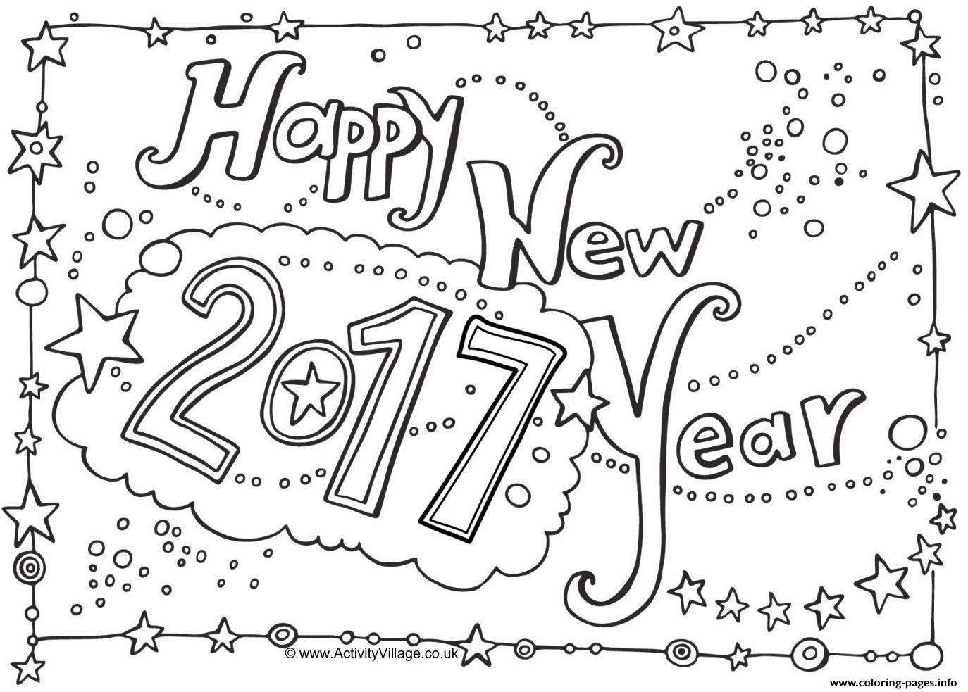 Happy New Year 2017 coloring pages