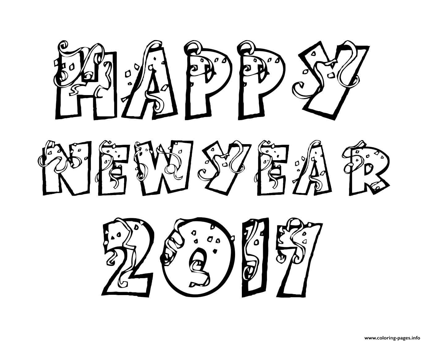 Happy New Year 2017 Coloring Pages coloring pages