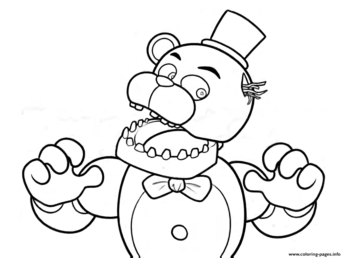 Print fnaf freddy five nights at freddys free coloring pages
