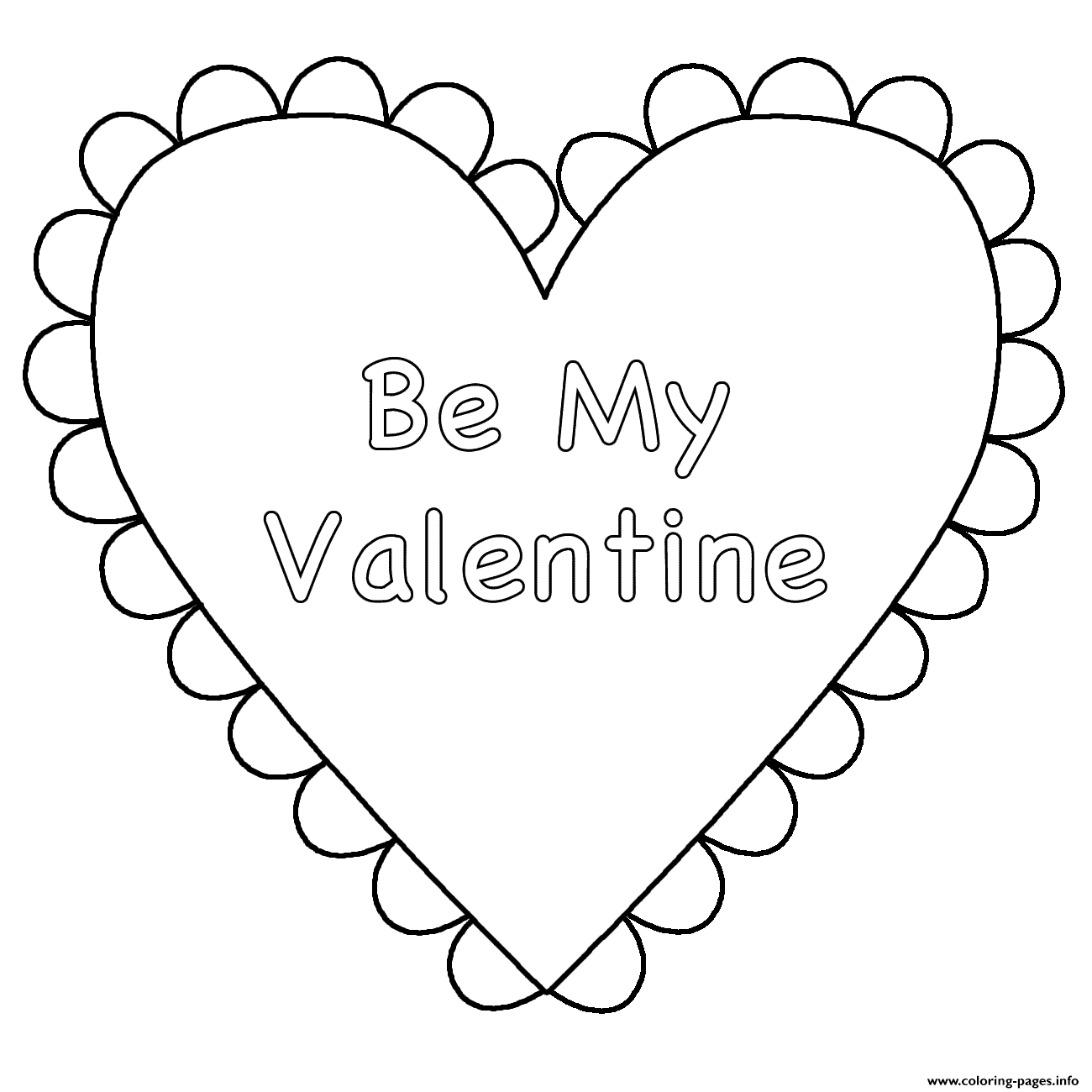Valentine Heart Be Mine Coloring Pages Printable