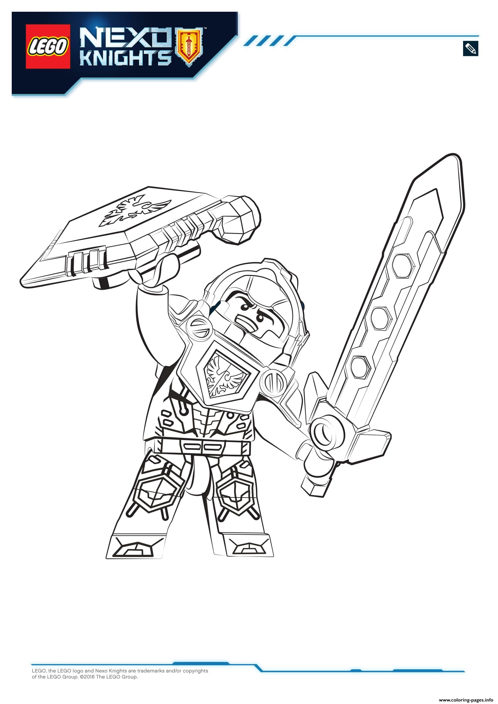 Lego Nexo Knights Clay 1 Coloring Pages Printable