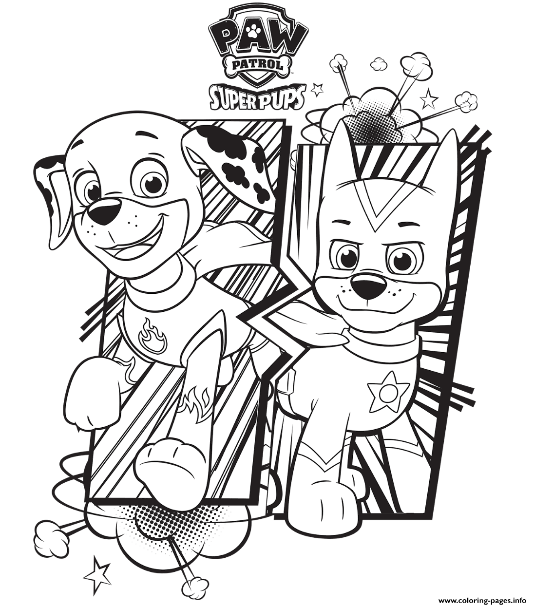 Paw Patrol Super Pups coloring pages