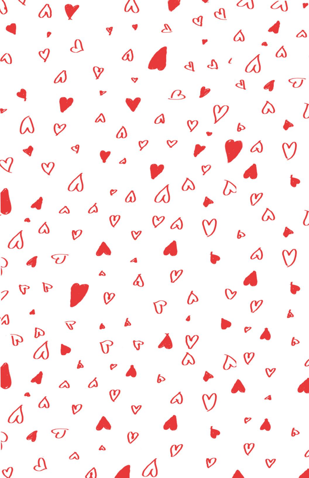 Printable Hand Drawn Valentines Day Wrapping Paper Coloring Pages Printable