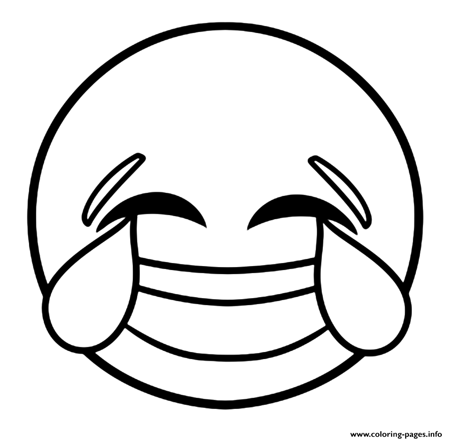 Emoji Coloring Pages Free Printable Laughing Face Tears Joy Emojis