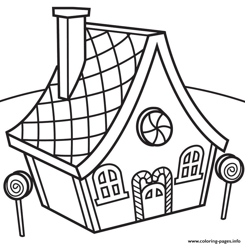 Candy House Coloring Pages Printable