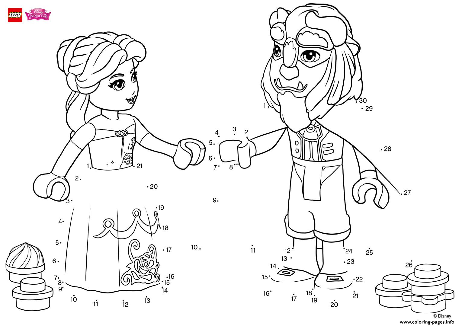 Have Fun pleting The Drawing Beauty And The Beast Lego Disney coloring pages