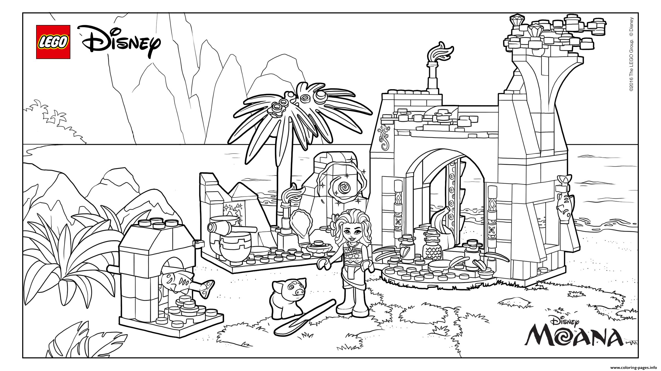Moana Moans Beautuful Island Home Lego Disney Coloring Pages Printable