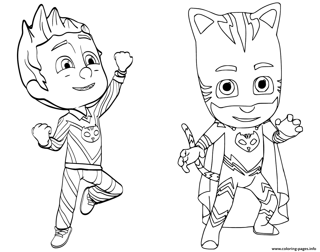 Pajama Hero Connor Is Catboy From PJ Masks coloring pages