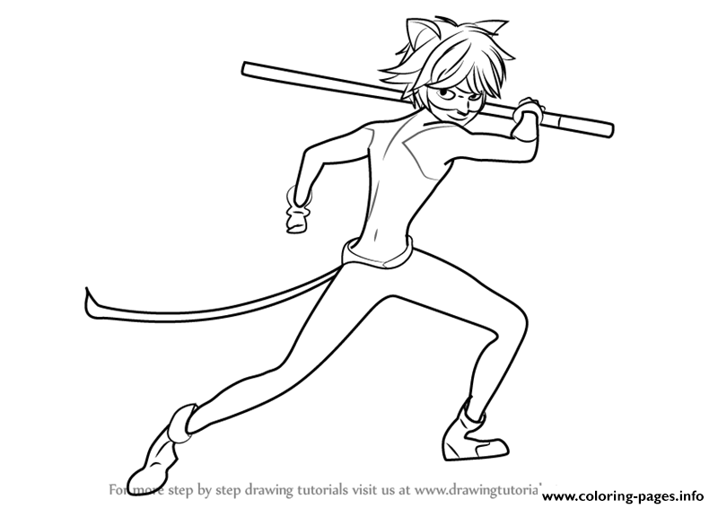 Miraculous Ladybug And Cat Noir Drawings Coloring Pages Printable